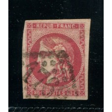 FRANCIA 1870 Yv. 49 ESTAMPILLA USADA, MUY BUEN EJEMPLAR HERMOSA DE LUJO 320 Euros